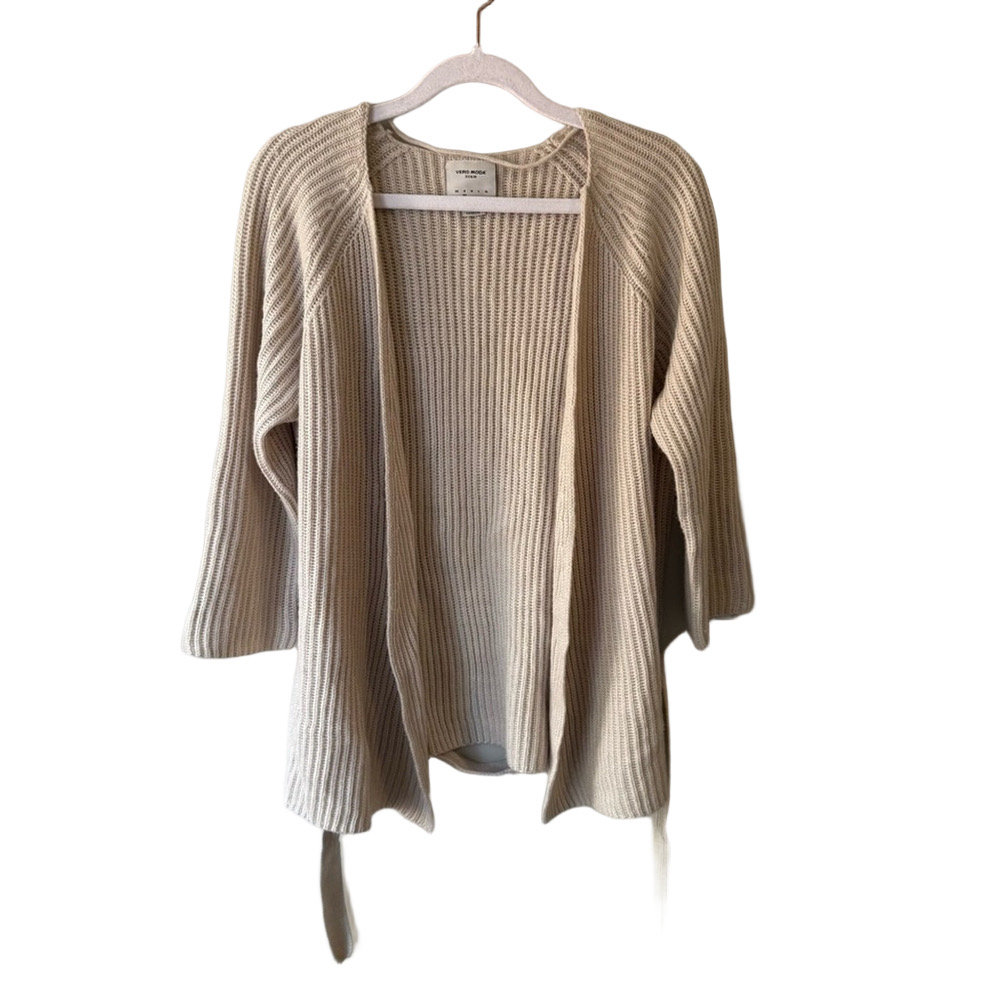 Vero Moda Tan Chunky Knit Cardigan Sweater